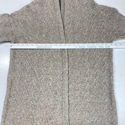 J. Jill Knit Cardigan Sz Medium Taupe/Brown Neutral Open Front Long Sweater EUC
