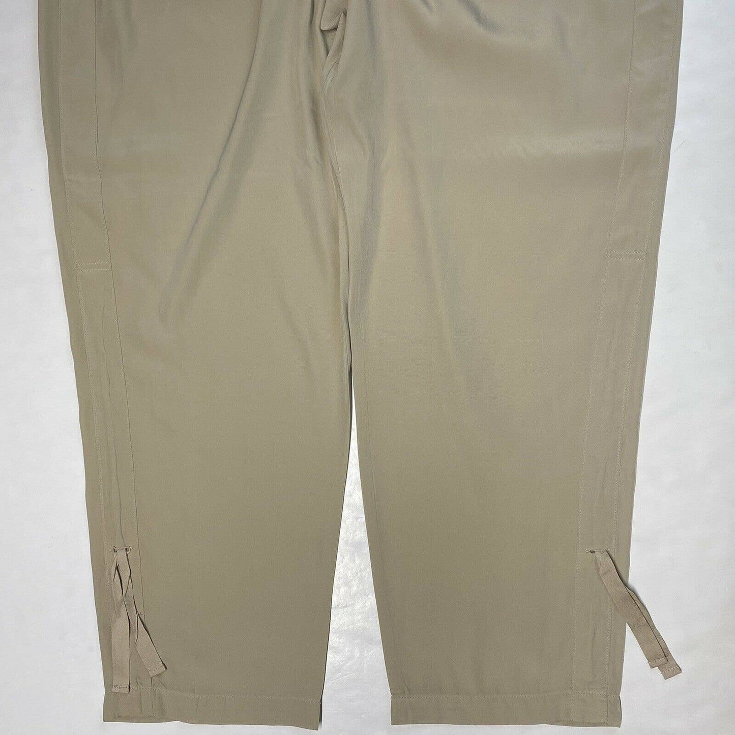 Chicos Ankle Cinch Pull On Pants Sz 2.5 (US 14) Beige Elastic Waist Casual EUC