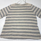 Knox Rose Striped Top XL Beige/Gray Stretchy Knit Long Sleeve Shirt Lace Accent