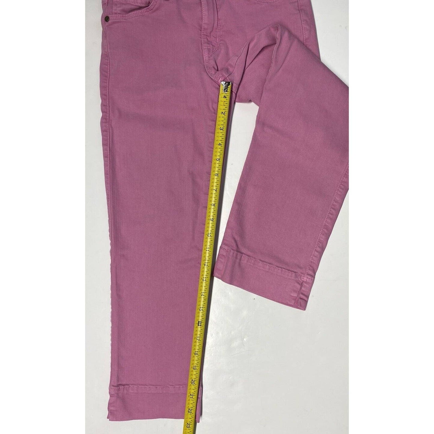 CJ Cookie Johnson Mercy Crop Sz 25 Pink Midrise Stretch Denim Jean Capri USA