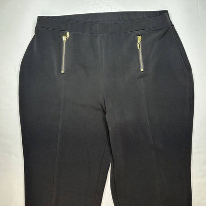 Chicos Collection Ankle Dress Pants 3 (US 16/XL) Black Pull On Zippers *Altered
