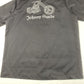 Johnny Suede Button Up Shirt Mens L Black Embroidered Motorcycle Biker USA EUC