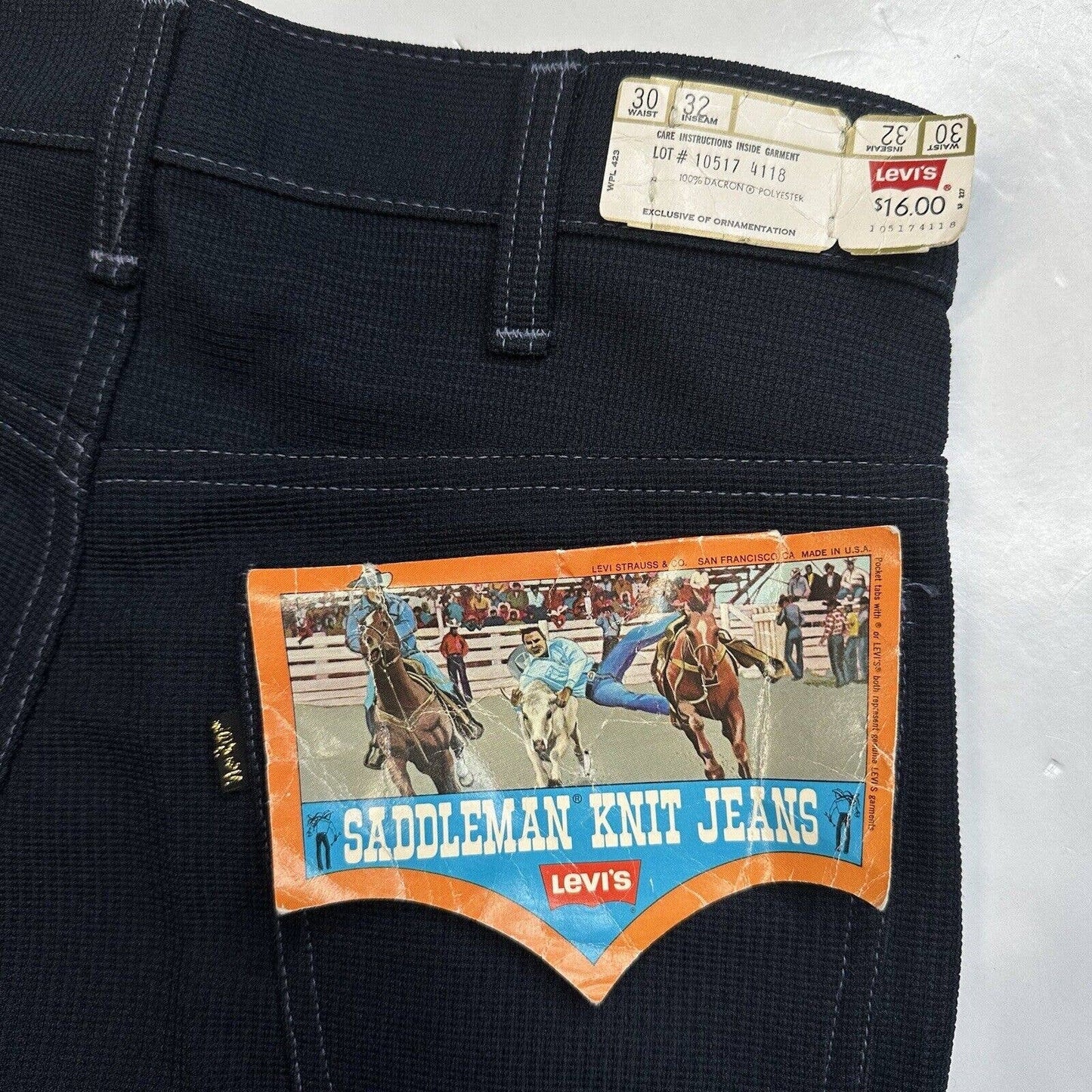Vintage Levis Saddleman Knit Bootcut Jeans Mens 30x32 (Actual 29x33) USA NEW
