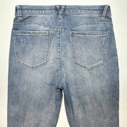 Democracy Ab Technology Skinny Ankle Jeans 8 High Rise Stretch Denim Fray EUC