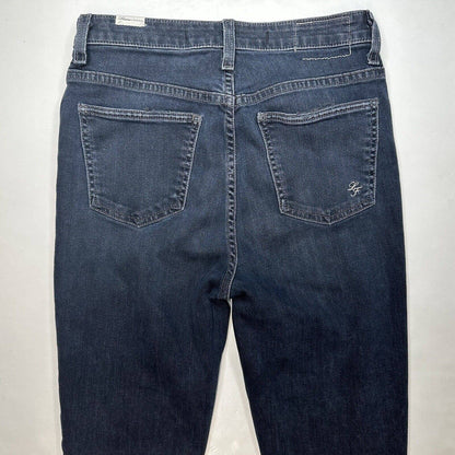Lovers + Friends Mason Skinny Jeans Sz 26 High Rise Blue Denim Distressed *Flaw