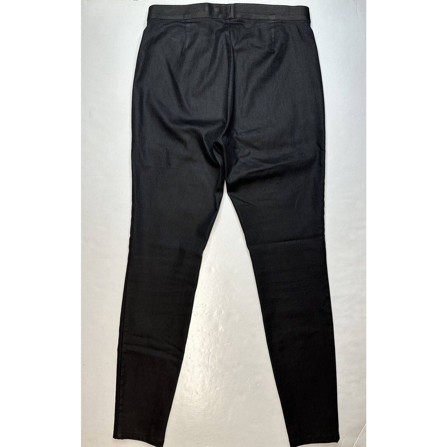 Eileen Fisher Black Coated Stretch Denim Skinny Pants Womens XS Pull On Legging