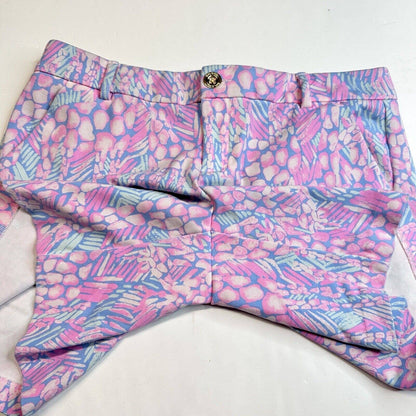 Lilly Pulitzer Jayne Knit Shorts Womens 8 Pink Sorbet Pattern Golf Barbie EUC