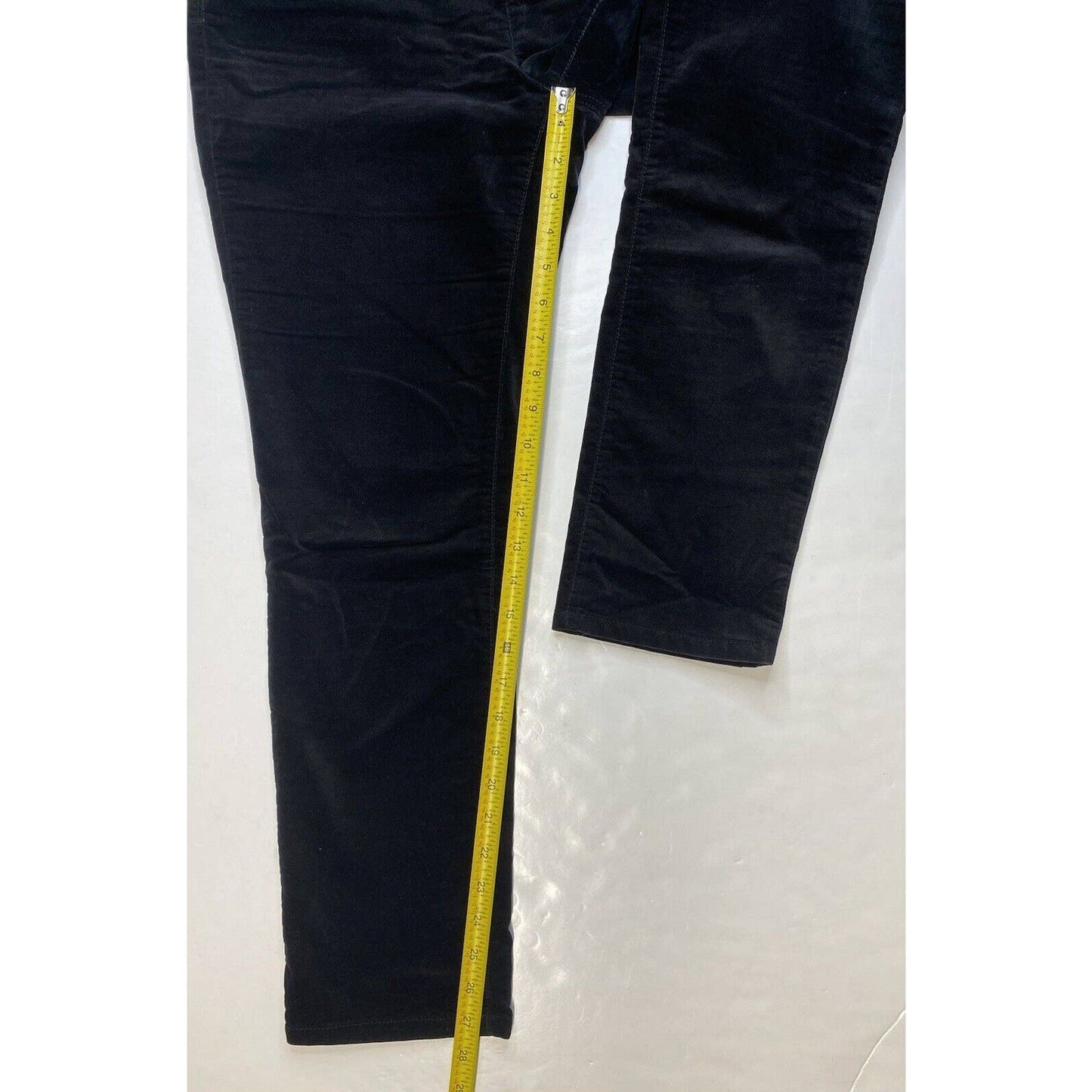 Talbots Curvy Tapered Slim Leg Black Velvet Jeans 8 Petite Womens Casual Pants