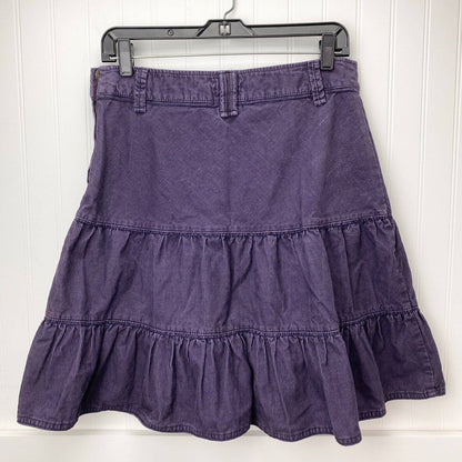 H&M L.O.G.G. Corduroy Ruffle Skirt Sz 8 Womens Purple Short 100% Cotton Side Zip