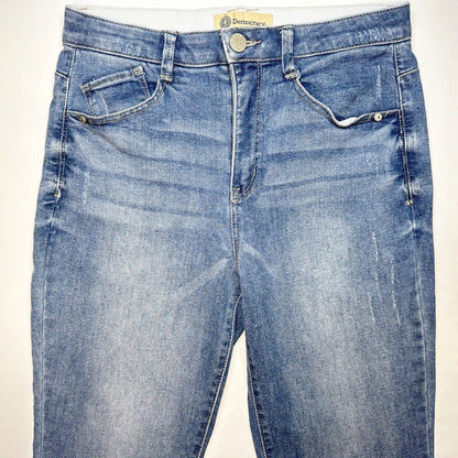 Democracy Ab Technology Skinny Ankle Jeans 8 High Rise Stretch Denim Fray EUC