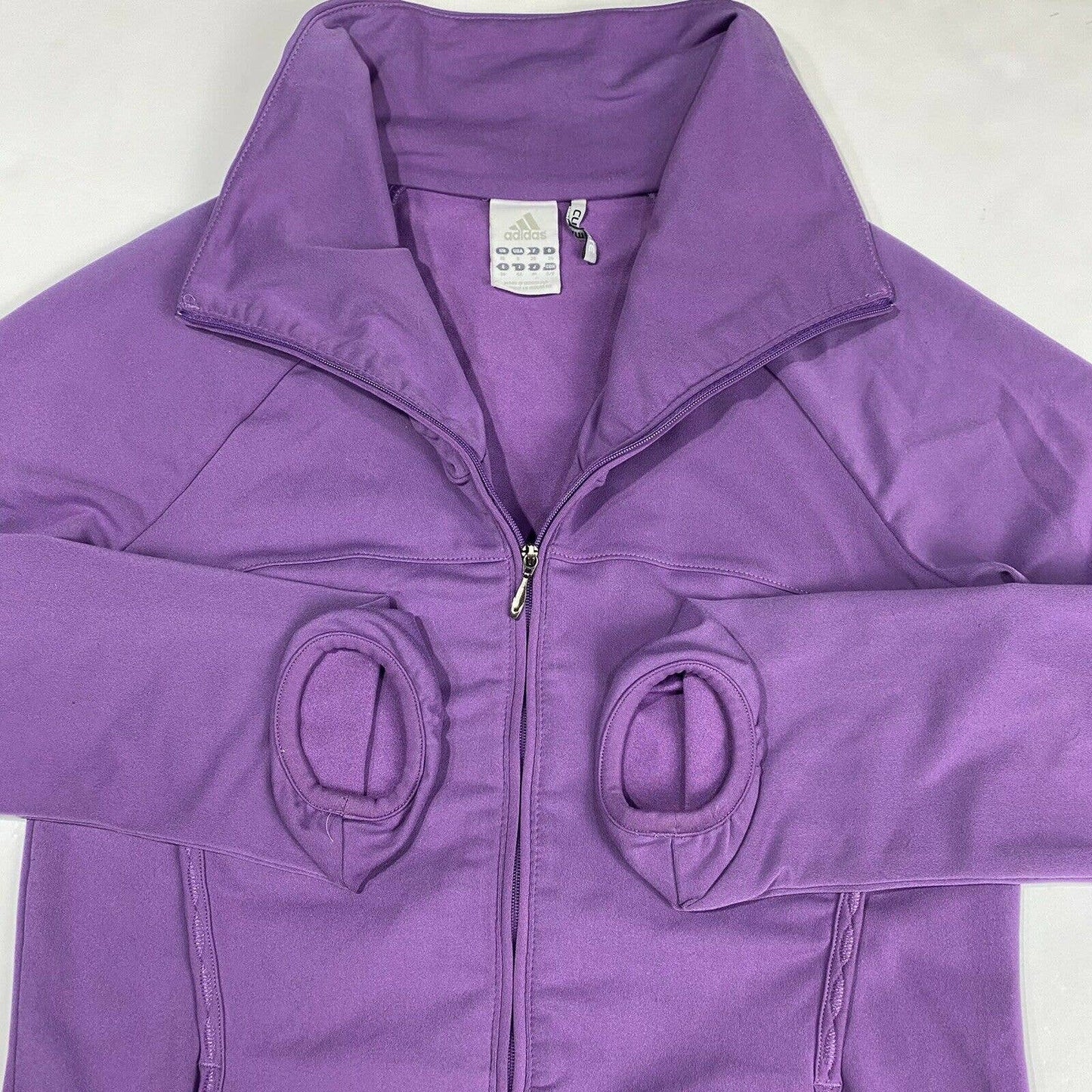 Adidas Climalite Jacket Womens Small Purple Full Zip Long Sleeve Sweatshirt EUC