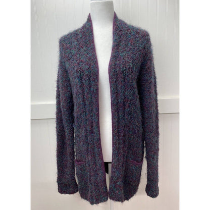 Tey-Art Alpaca Wool Blend Cardigan Sz Medium Hand-Made Sweater Peru Fuzzy Soft
