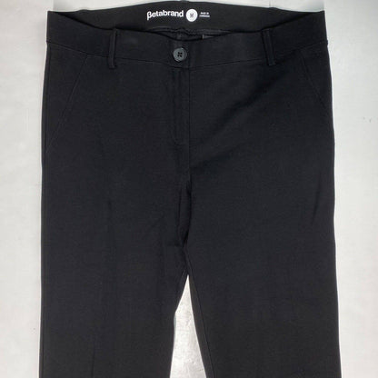 Betabrand Dress Pant Yoga Pants Sz Medium Black Pull On Stretch Straight Leg EUC
