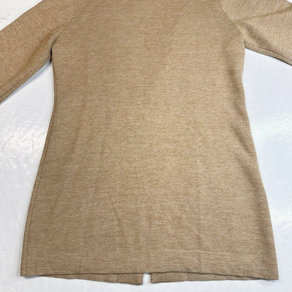 Soft Surroundings Cardigan Large Neutral Brown Long Sweater Wool Blend w/Clasp