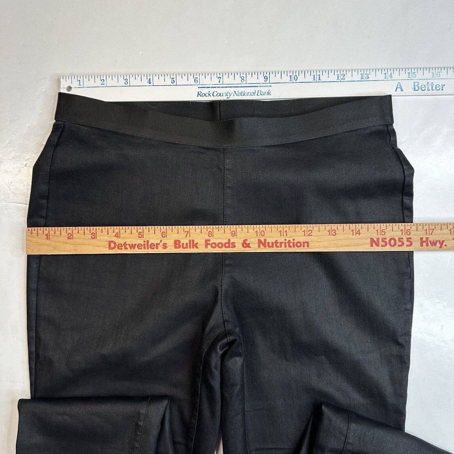 Eileen Fisher Black Coated Stretch Denim Skinny Pants Womens XS Pull On Legging