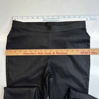 Eileen Fisher Black Coated Stretch Denim Skinny Pants Womens XS Pull On Legging