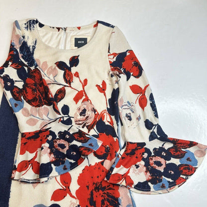 Maeve Anthousia Knit Floral Swing Dress Small Anthropologie Sweater Dress *Spot