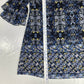 Vince Camuto Mini Dress Sz 6 Navy Blue Floral Tiered Ruffled Sleeve Tassels NEW