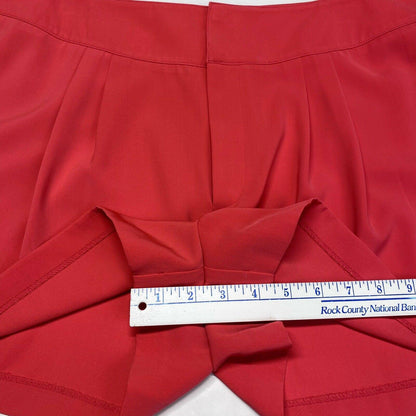 JLO Jennifer Lopez Pleated Shorts Sz 16 High Rise Neon Red/Pink Plus Size EUC