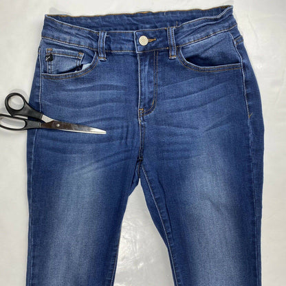 Kancan Skinny Sz 7/27 Womens Midrise Stretch Denim Jeans Dark Wash