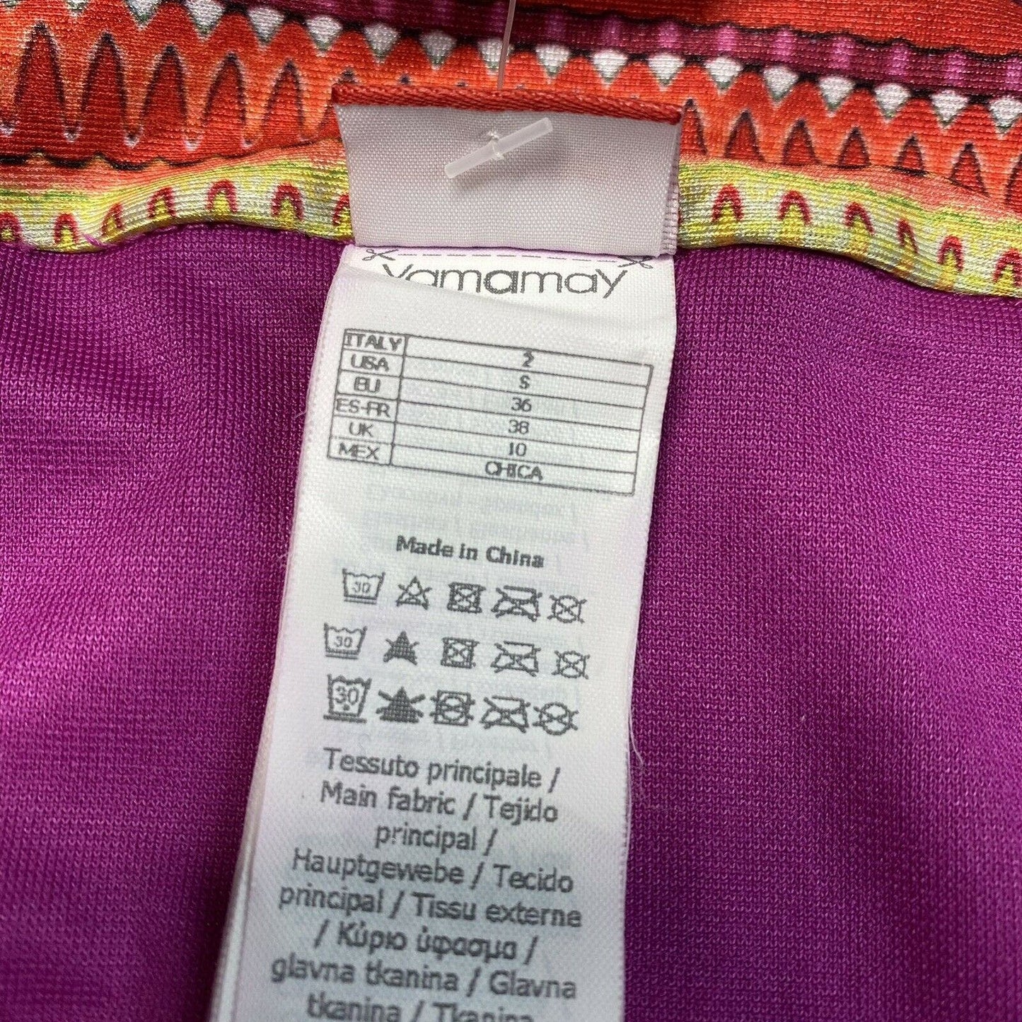Yamamay Bikini 2 Piece Set Womens 30B/Small Swimsuit Colorful Pattern NEW