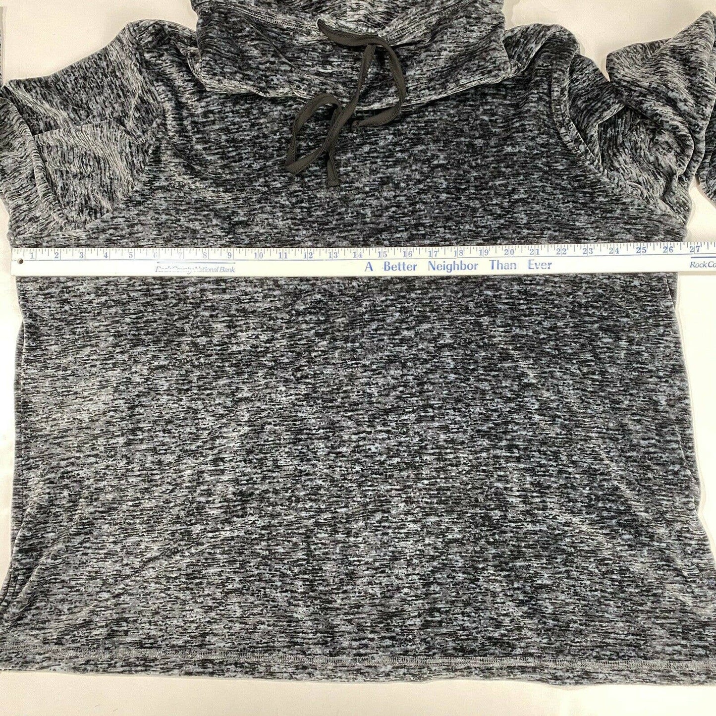 Nicole Miller Drawstring Cowl Neck Sweater Sz 3X Women Dark Gray Marled Soft EUC