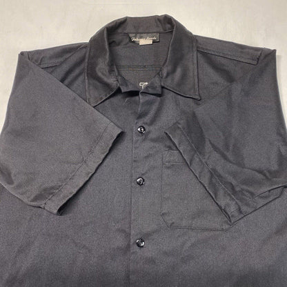 Johnny Suede Button Up Shirt Mens L Black Embroidered Motorcycle Biker USA EUC