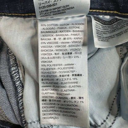 Levis Classic Bootcut Jeans Womens 10/30 Short Stretch Denim Blue Jean Dark NEW