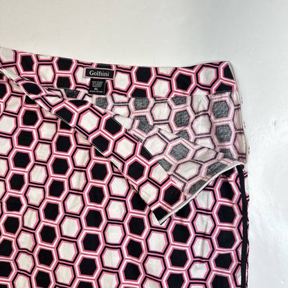 Golftini Skort 6 Long Pink Hexagon Pattern Activewear Tennis Skirt Shorts *Flaw