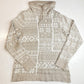 Woolrich Nordic Fair Isle Sweater Sz Medium Beige/White Cowl Cinch Neck Top EUC