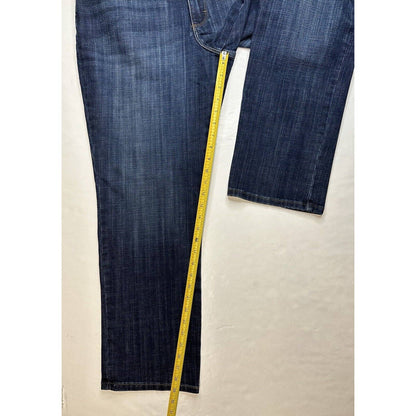 LEE Relaxed Fit Straight Leg Jeans Womens 16 Short Midrise Blue Denim Dark NEW