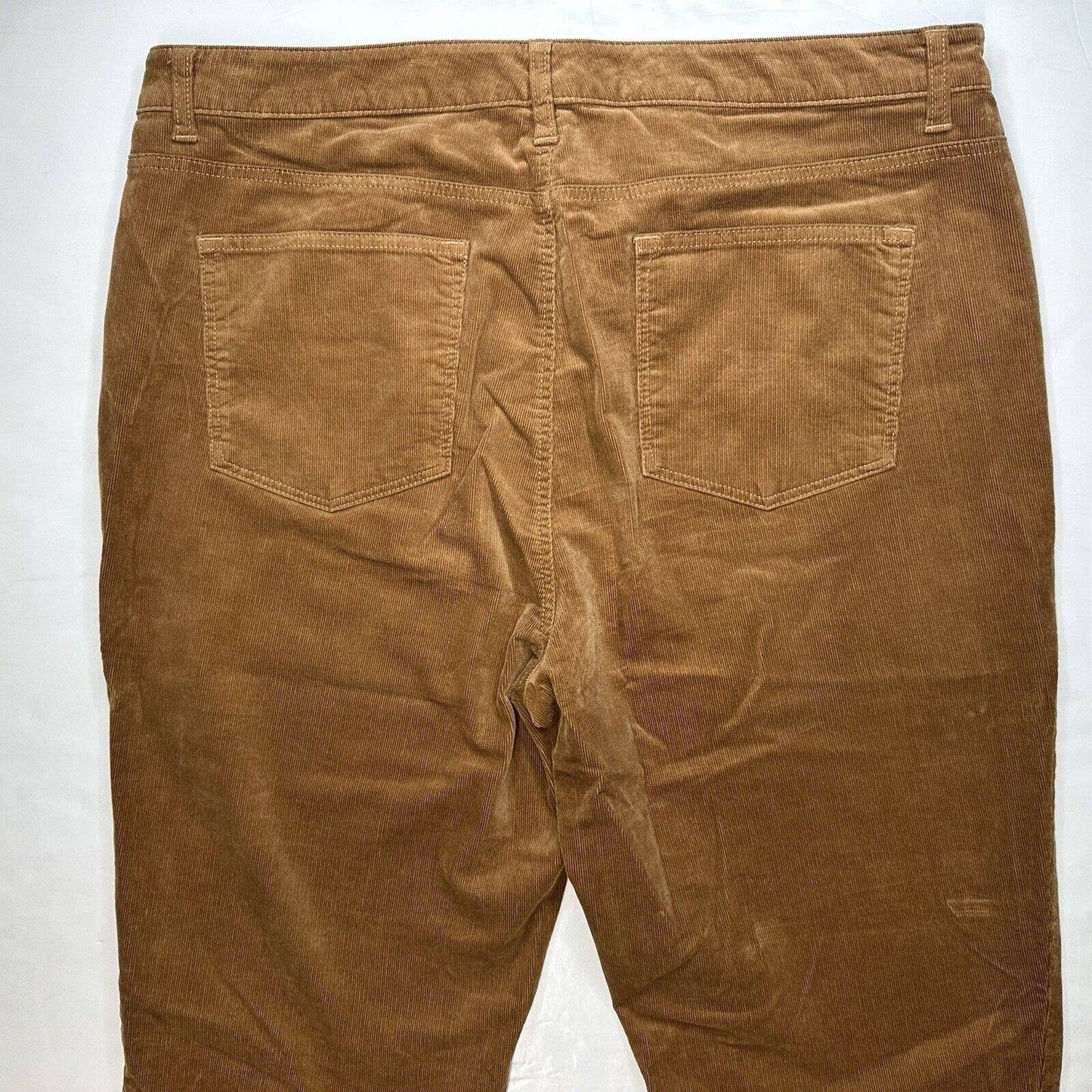 Talbots Straight Leg Corduroy Jeans Womens 18 Brown High Rise Preppy Plus Size