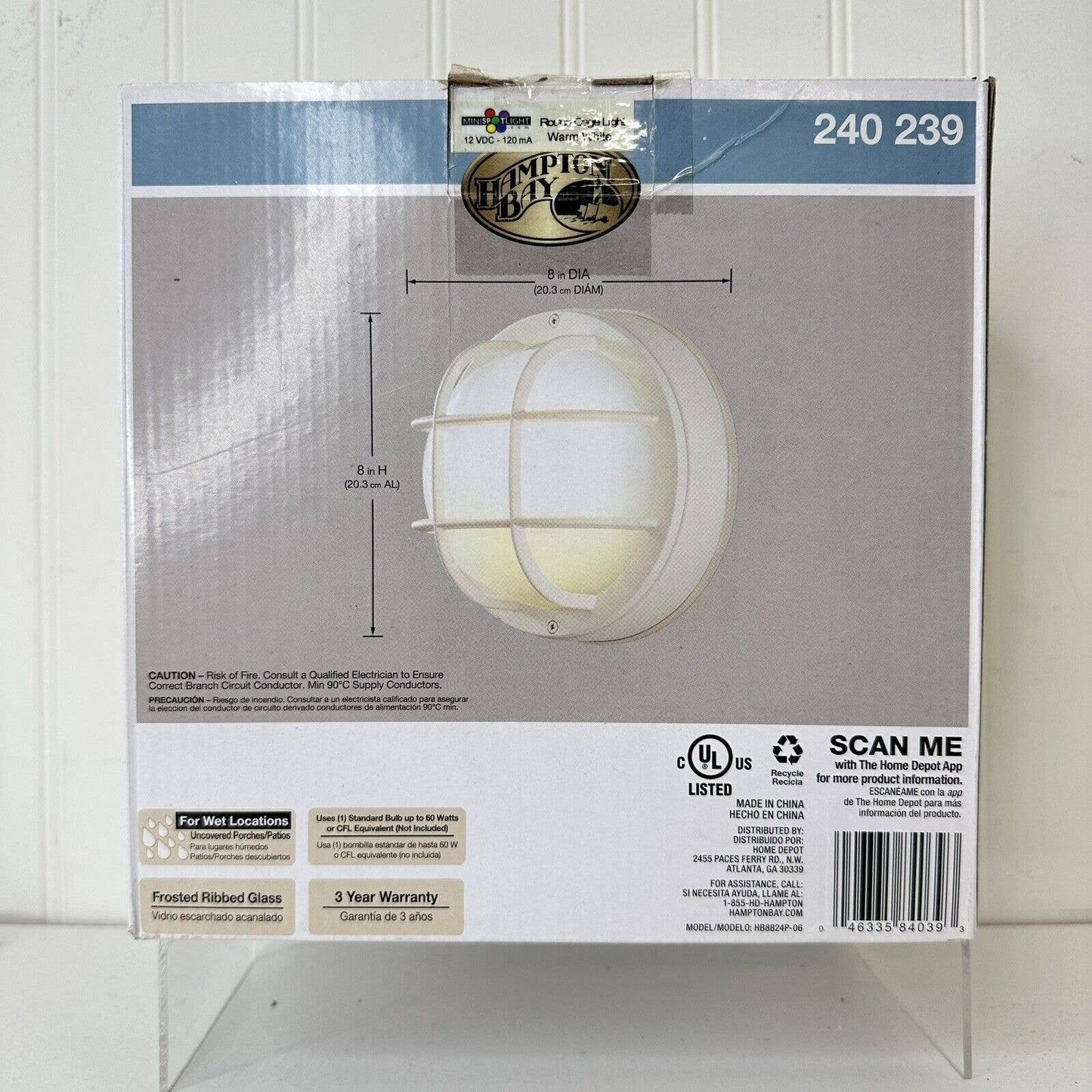 Minispotlight.com 12v 8” Round Caged Light Warm White Haunted House Escape Room