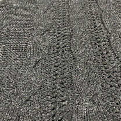 American Eagle Chunky Knit Sweater Sz Small Gray Cold Shoulder Long Sleeve Top