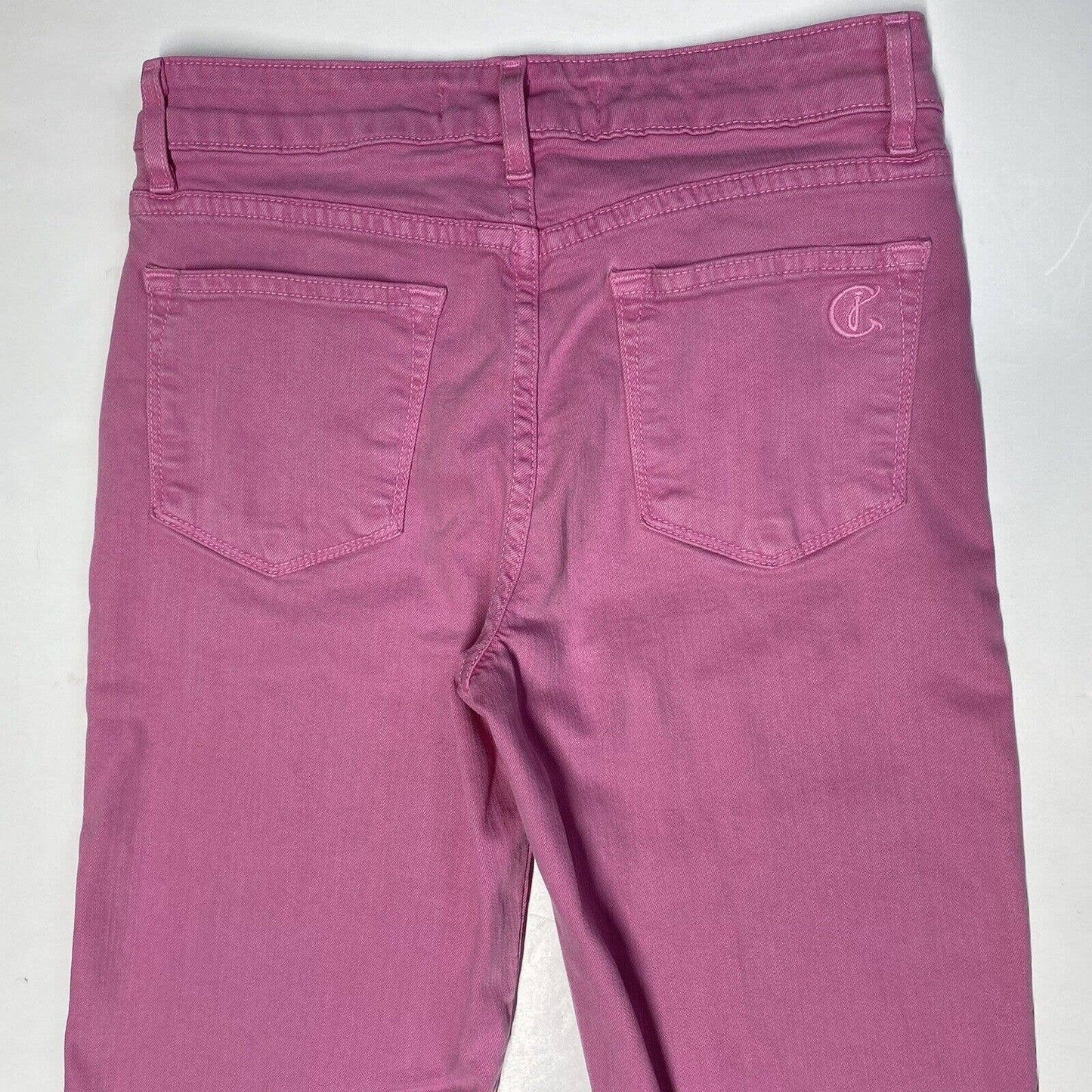 CJ Cookie Johnson Mercy Crop Sz 25 Pink Midrise Stretch Denim Jean Capri USA