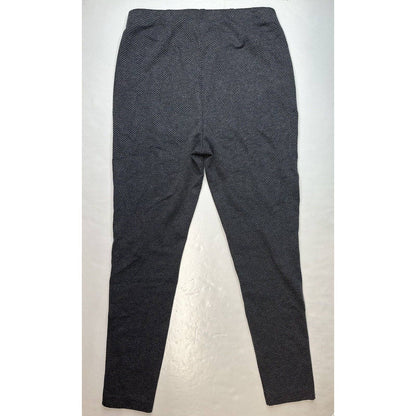 J.Jill Ponte Knit Leggings Sz Medium Gray Houndstooth Pull On Stretch Pants