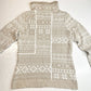 Woolrich Nordic Fair Isle Sweater Sz Medium Beige/White Cowl Cinch Neck Top EUC