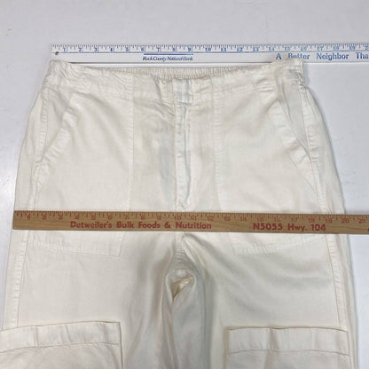 J Crew Seaside Crop Pants Sz 12 Hi-Rise Lyocell Off White Casual Ankle Crop NWT