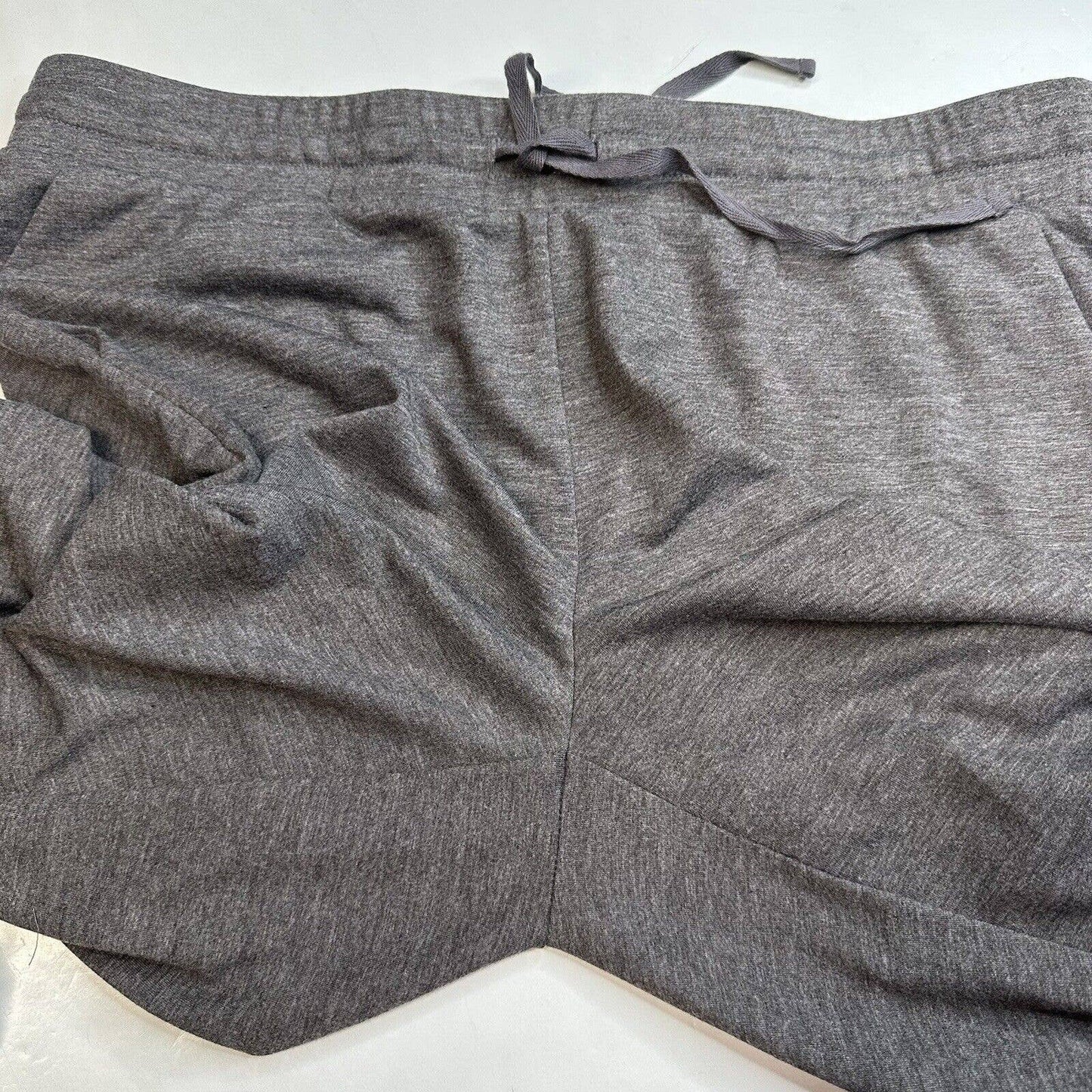Logo Lounge Skinny Pants Sz Large Gray Pull On Stretch Soft Casual Lace Hem