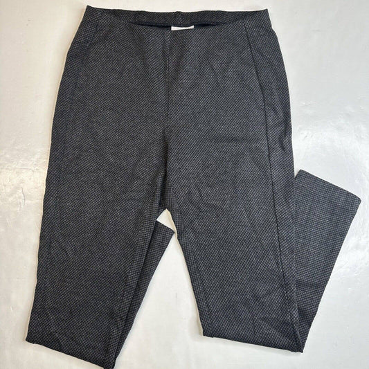 J.Jill Ponte Knit Leggings Sz Medium Gray Houndstooth Pull On Stretch Pants