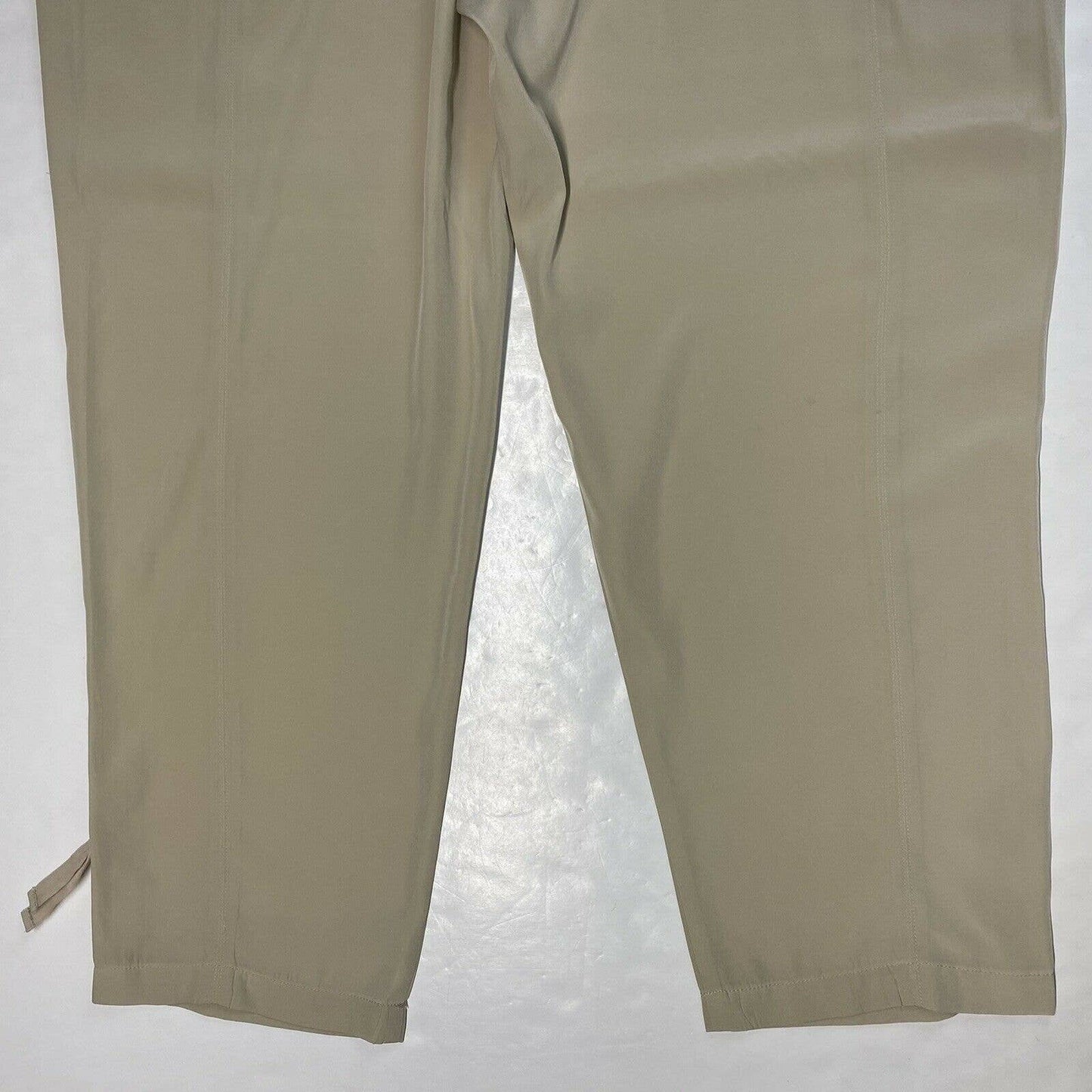 Chicos Ankle Cinch Pull On Pants Sz 2.5 (US 14) Beige Elastic Waist Casual EUC