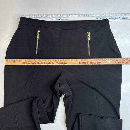 Chicos Collection Ankle Dress Pants 3 (US 16/XL) Black Pull On Zippers *Altered