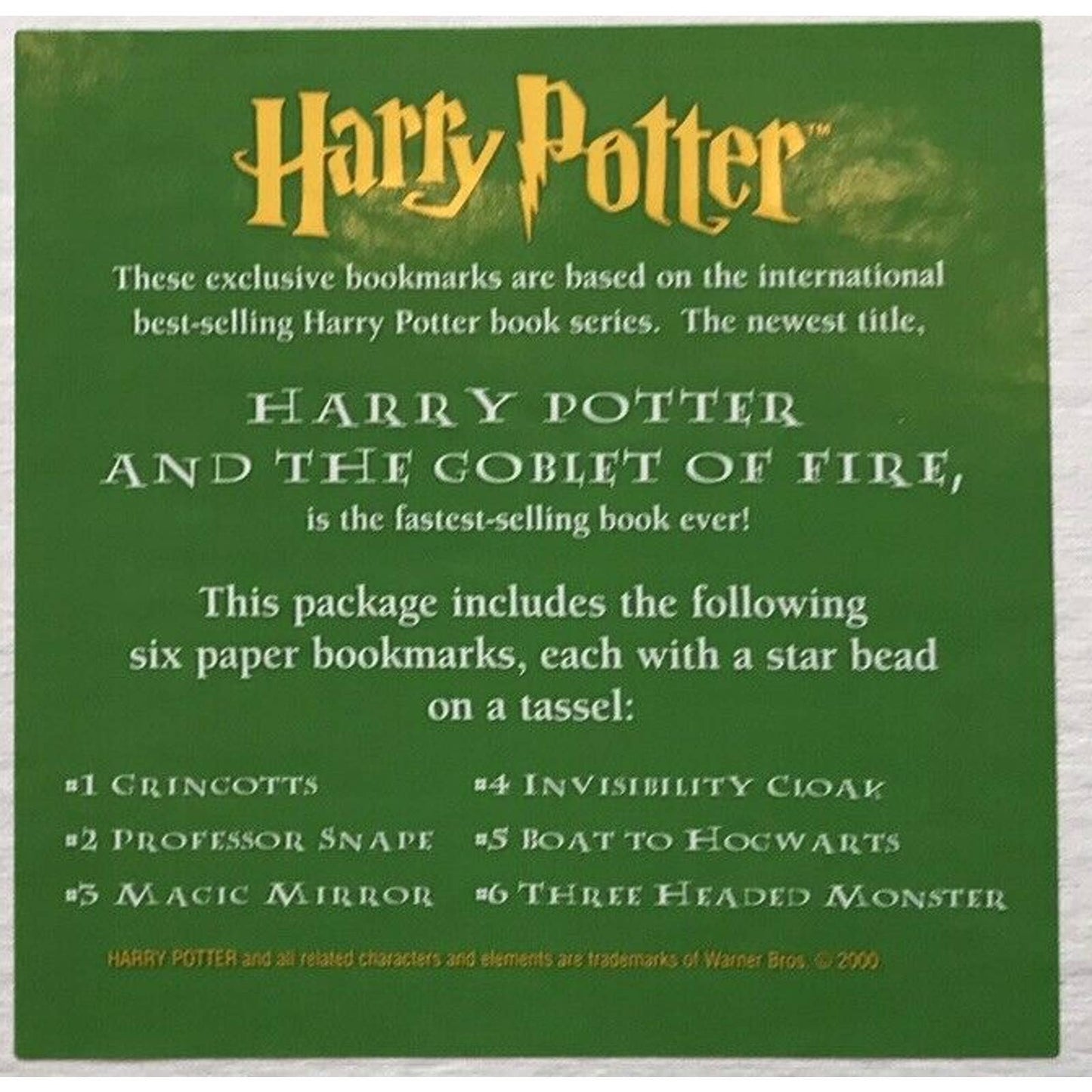 Harry Potter And The Sorcerer’s Stone *Magic Mirror* Scholastic Bookmark 2000