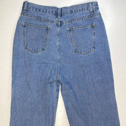 Litz by Uniq Wide Relaxed Jeans Med (28"Waist) Crossover Button Fly Open Sides