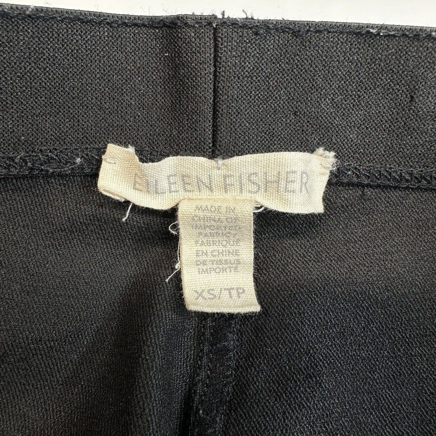 Eileen Fisher Black Coated Stretch Denim Skinny Pants Womens XS Pull On Legging