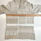Woolrich Nordic Fair Isle Sweater Sz Medium Beige/White Cowl Cinch Neck Top EUC