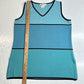Exclusively Misook Tunic Tank Top Sz Medium Blue Aqua Stripes Sleeveless *Mark
