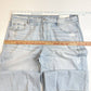 American Eagle Lowrise Baggy Wide Leg Skater Jean 18 Light Denim Distress NEW