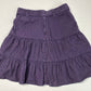 H&M L.O.G.G. Corduroy Ruffle Skirt Sz 8 Womens Purple Short 100% Cotton Side Zip
