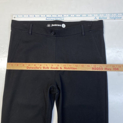 Betabrand Straight Dress Pant Yoga Pants Large Black Pull On Ponte Stretch EUC